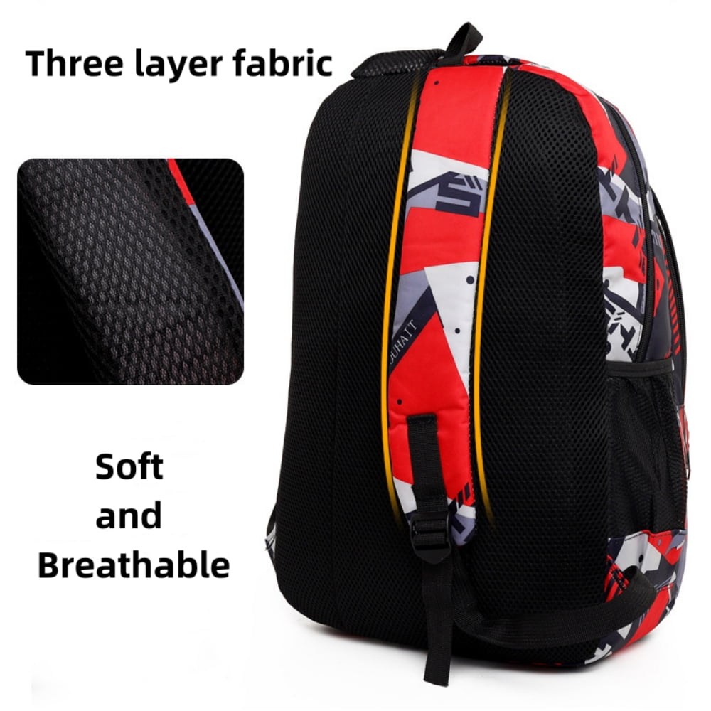 Juuar Backpack for School Boys, Camouflage Print Backpack School Bookbag for Kids and Teens, Red