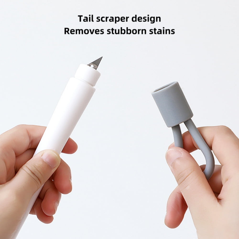 Baprem Floor Scrub Brush 2 in 1 Scrape Brush with Long Handle and Small Cleaning Brush for Bathroom Patio Garage Kitchen