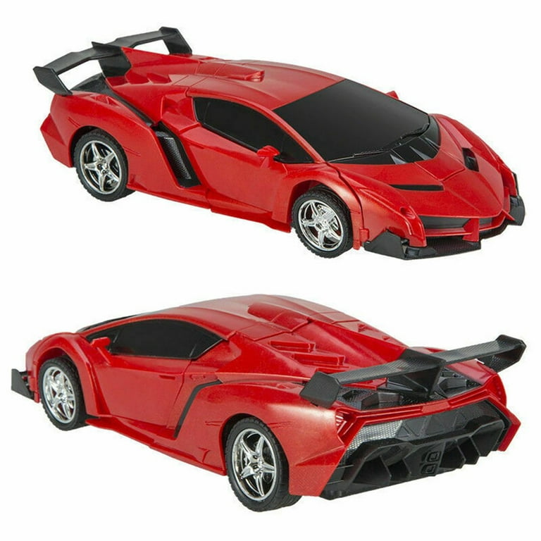 Remote Control Car Transform Robot RC Car Toy, 1:18 Scale Racing Sports Cars with LED Light for Kids Boys Girls 5+