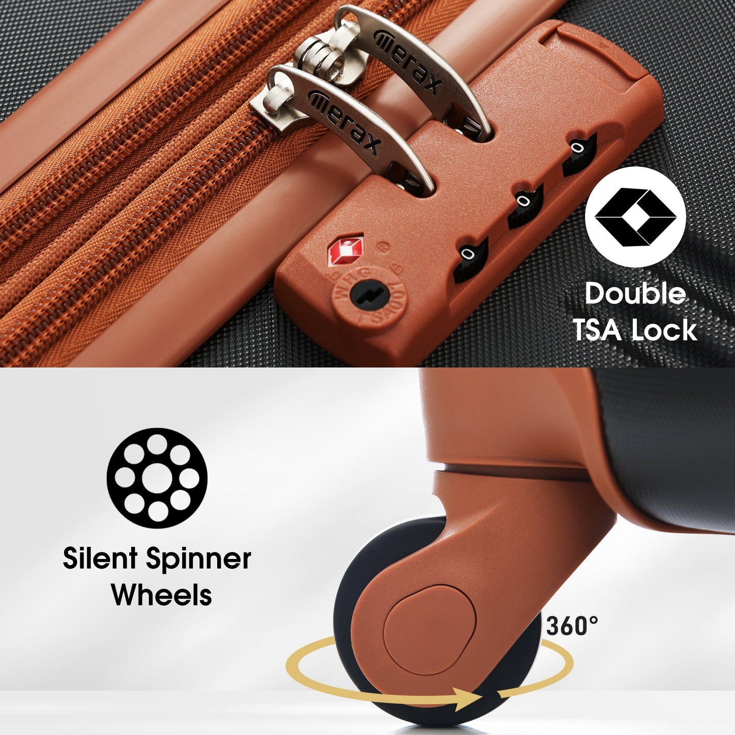 4 Piece Hardshell Luggage Sets with Spinner, TSA Lock, Lightweight Luggages, 16"+20"+24"+28"