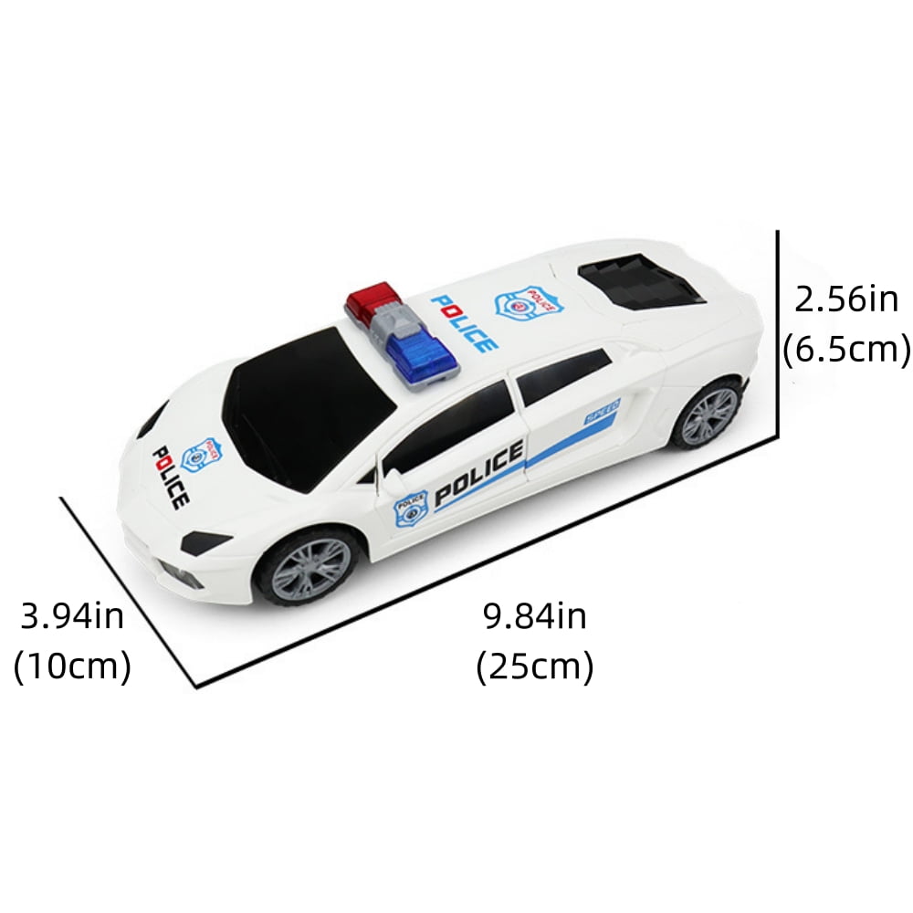 Tyethy Police Car Toys for Boys 3-5, Mini Spinning Car Toy with Music Lights and Siren, Battery Powered Play Vehicle for Kids Gifts