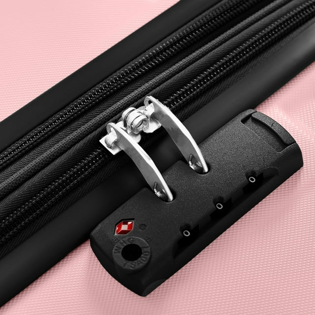 Luggage Sets 3 Piece New Model Expandable ABS Hardshell Luggage Suitcase sets with Spinner Wheels TSA Lock 20''24''28'', Pink