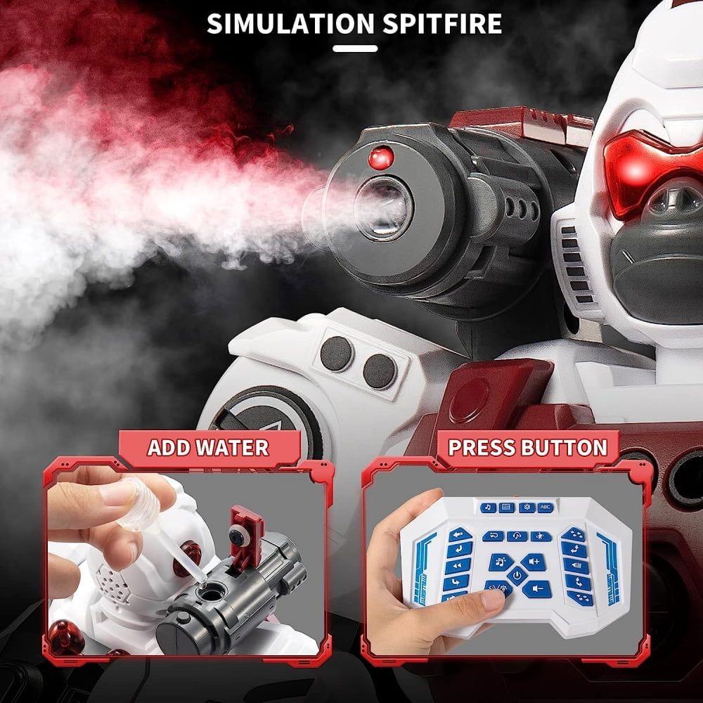RC Robot Toy for Kids, Gesture Sensing Remote Control Robot Toys, Large Smart Programmable Robot with Spray Flame for Boys Girls Gift Age 3+