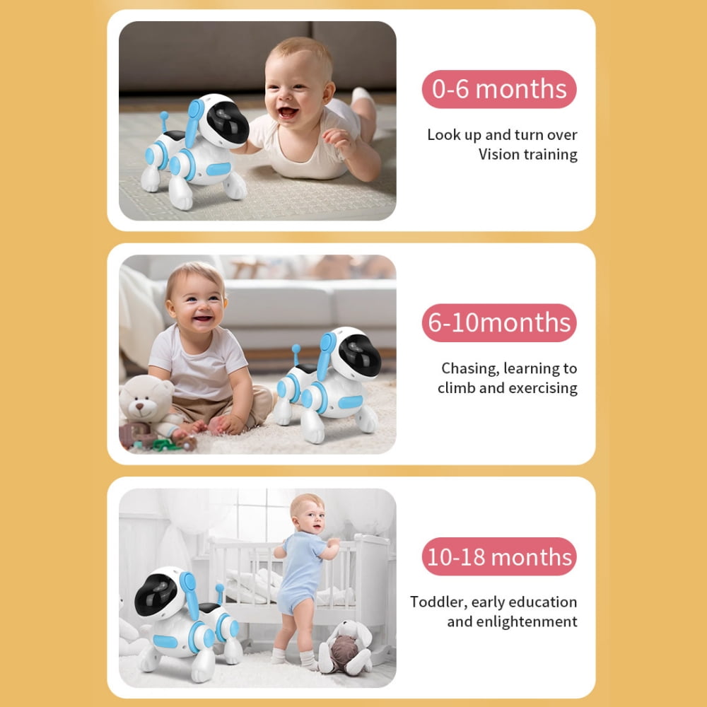 Tyethy Robot Dog Toy Interactive Pet Puppy Robotic Toy with Light-Up Musical for Babies Boys Girls Holiday Birthday Gift