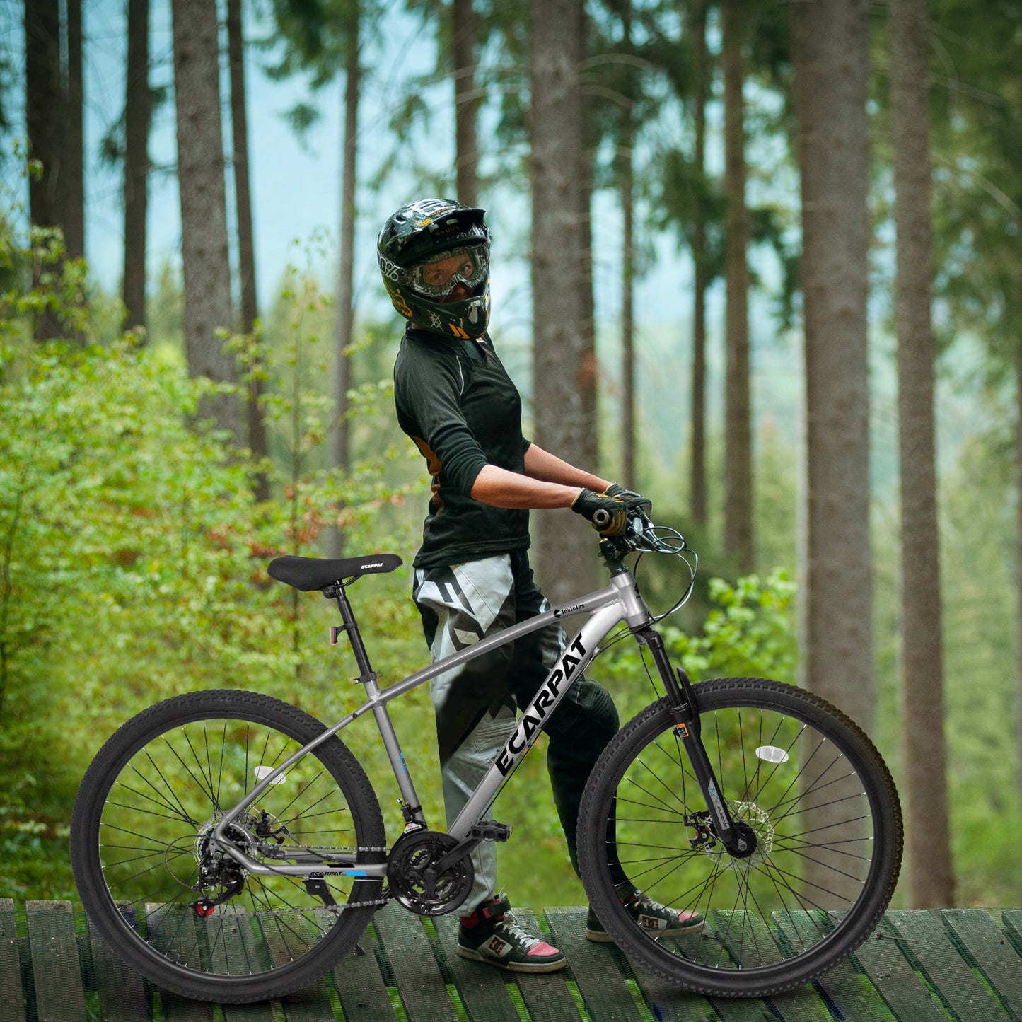 Tyethy 27 inch Mountain Bike for Men ,21 Speeds Adlut Bike Bicycles Aluminum Frame Disc-Brake ,Gray