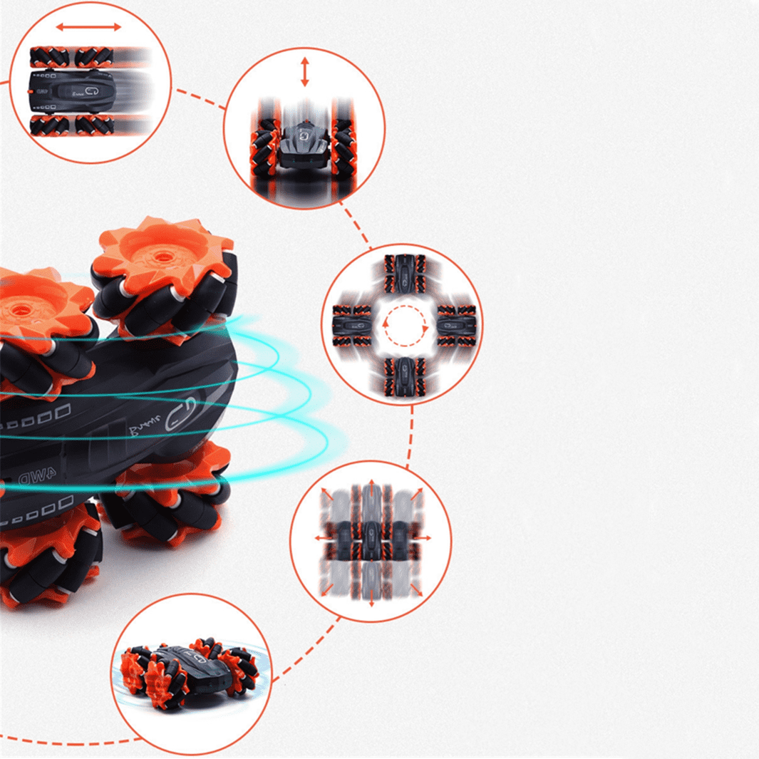 Remote Control Car for Kids,2.4GHz LED RC Stunt Car Drift with Rechargeable Battery,Double Sided Hobby Controlled Vehicles with 4 LED Lights Gifts Toys for Boys and Girls Age 6-12