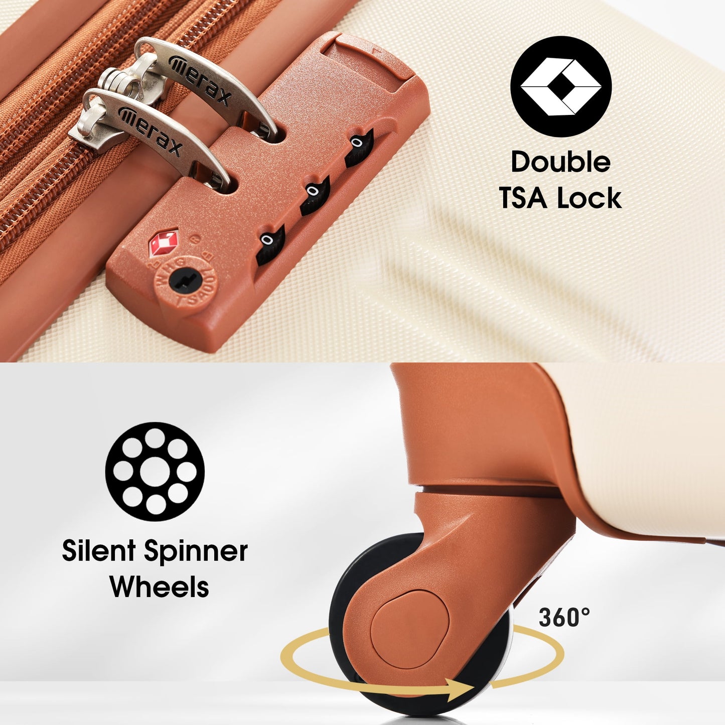 4 Piece Hardshell Luggage Sets with Spinner, TSA Lock, Lightweight Luggages, 16"+20"+24"+28"