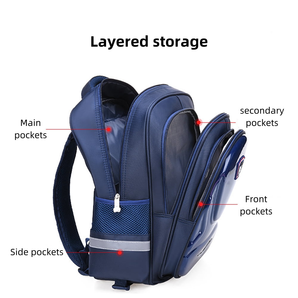 Kids Rolling Backpack for Boys, Trolley Wheeled Backpacks Waterproof School Bag with Multiple Pockets for Travel Outdoor, Blue