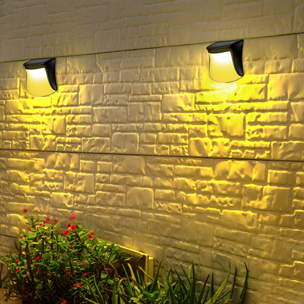 Solar Fence Lights Outdoor, 4 Pack Super Bright Solar Deck Lights, Wireless IP 65 Waterproof Solar Step Lights Wall Lights for Path Stair Yard Patio Driveway Lighting, White