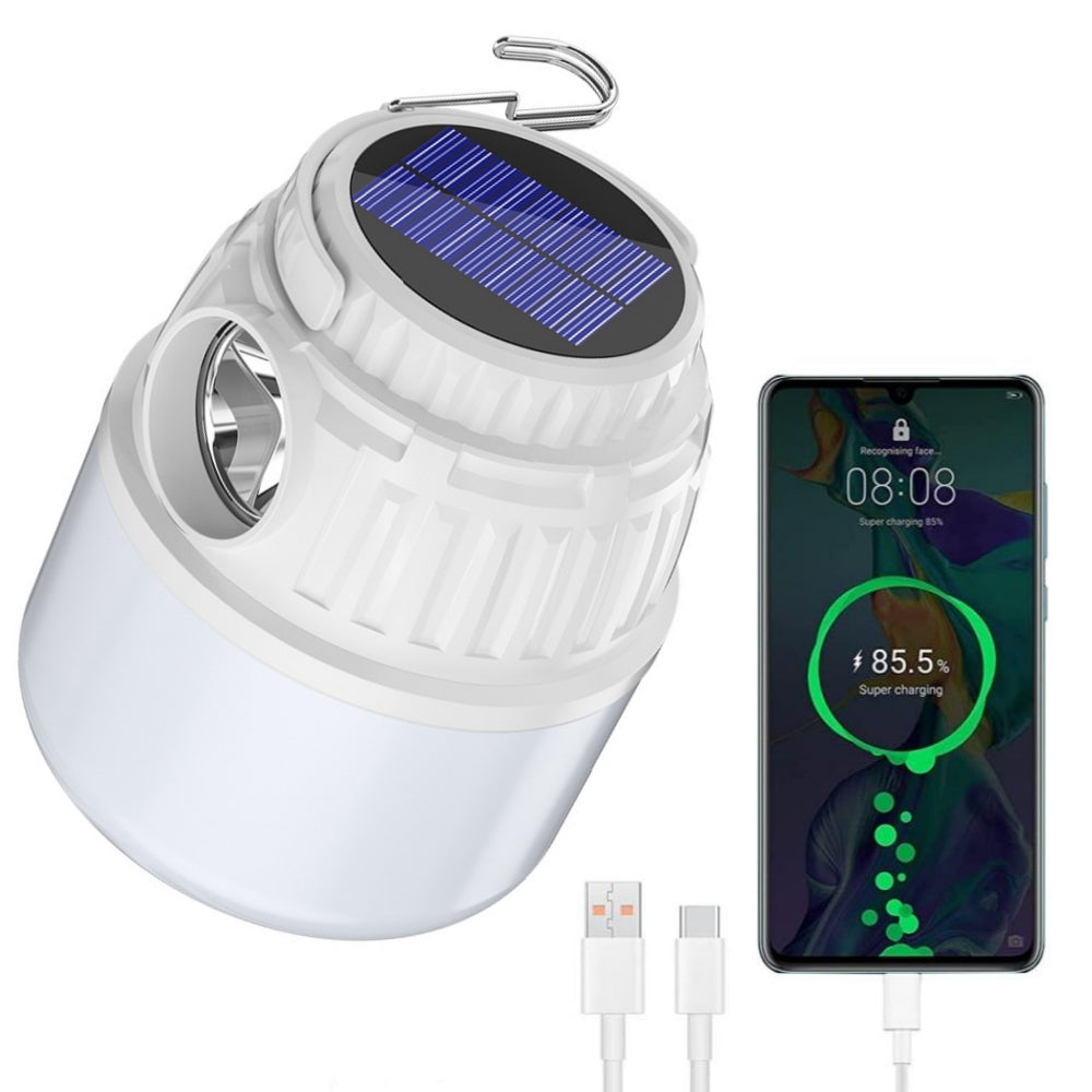 LED Solar Rechargeable Flashlight Camping Light Tent Lantern,4 Modes Portable Lantern for Camping,Hiking,Working,Fishing,Dog Walking,Shelters,Outdoor Activities and Emergency Lighting