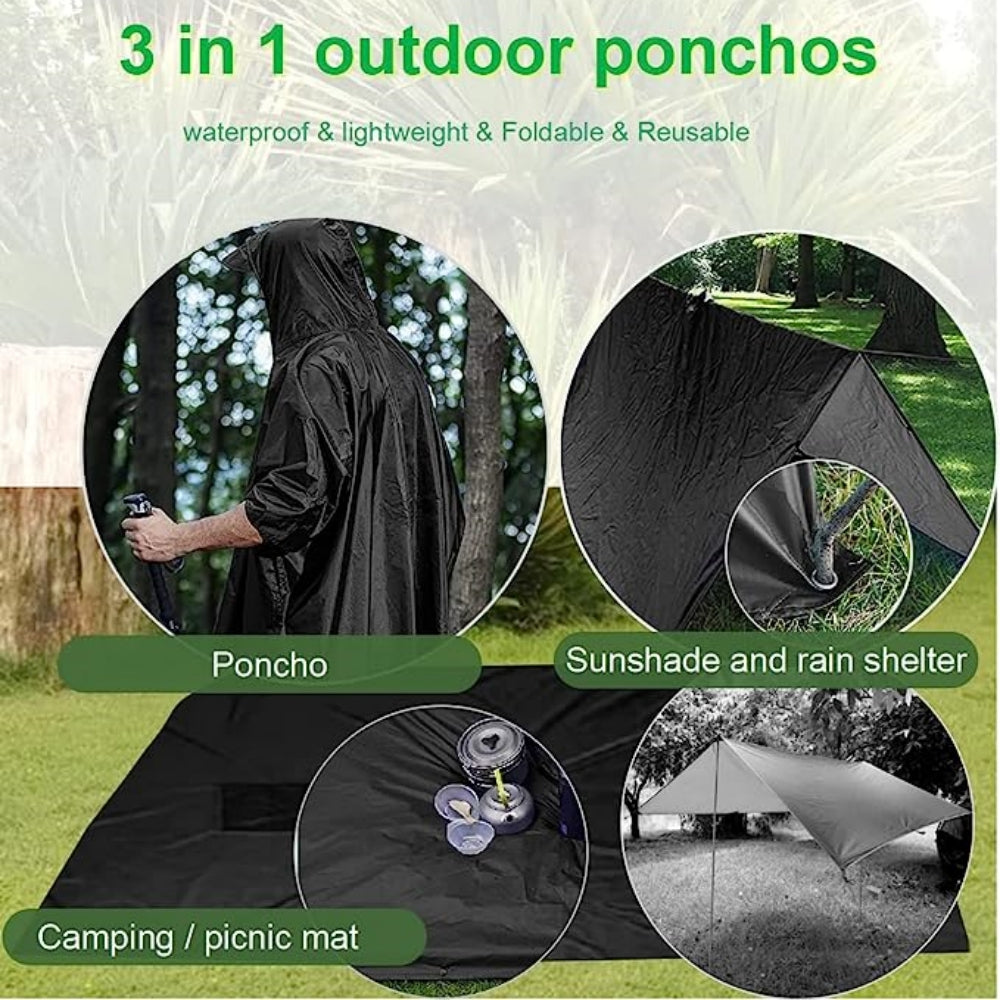 Rain Poncho,Waterproof Raincoat,Lightweight Rain Coat for Men Women Adults with Pocket, Unisex Rain Poncho for Hiking Camping Emergency