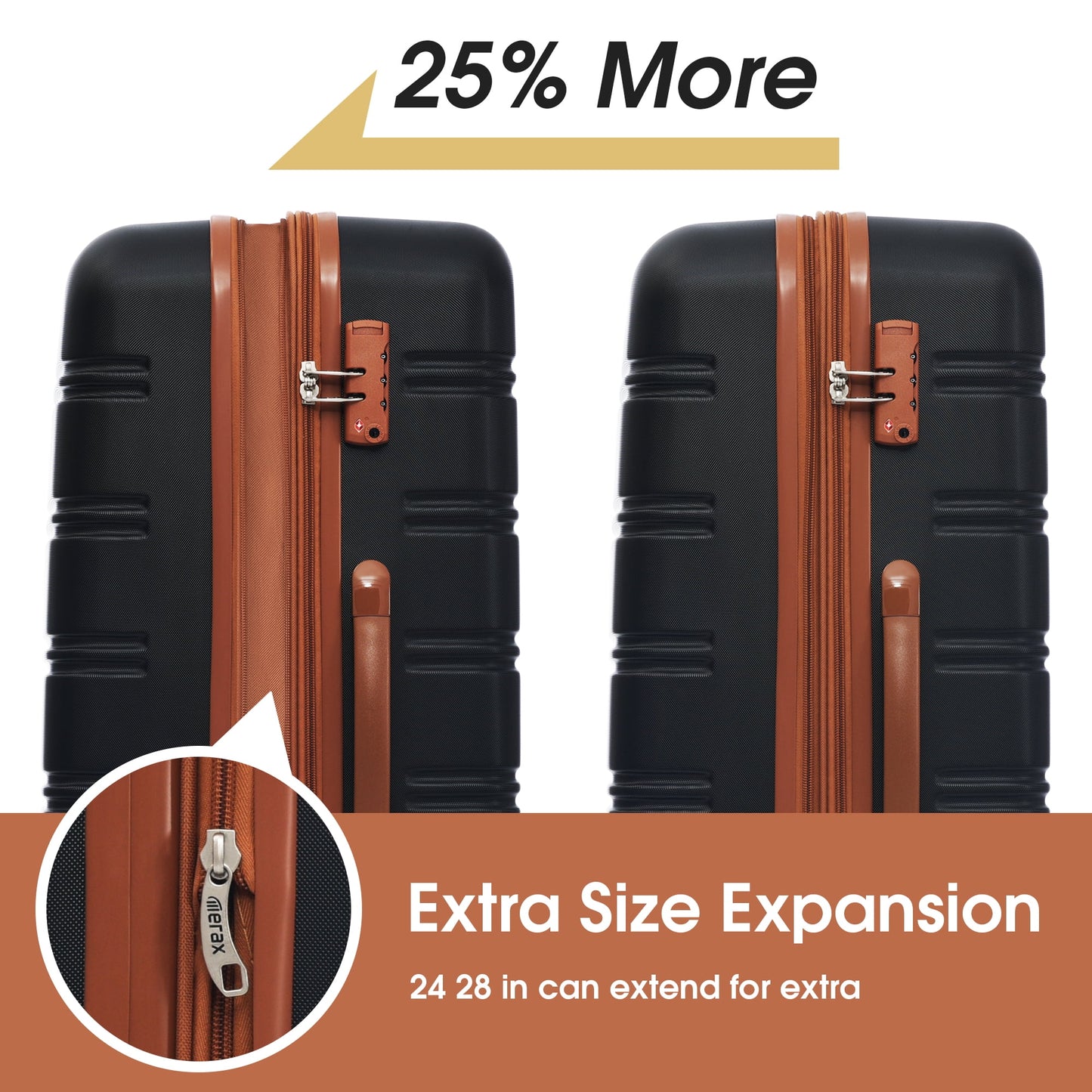 4 Piece Hardshell Luggage Sets with Spinner, TSA Lock, Lightweight Luggages, 16"+20"+24"+28"