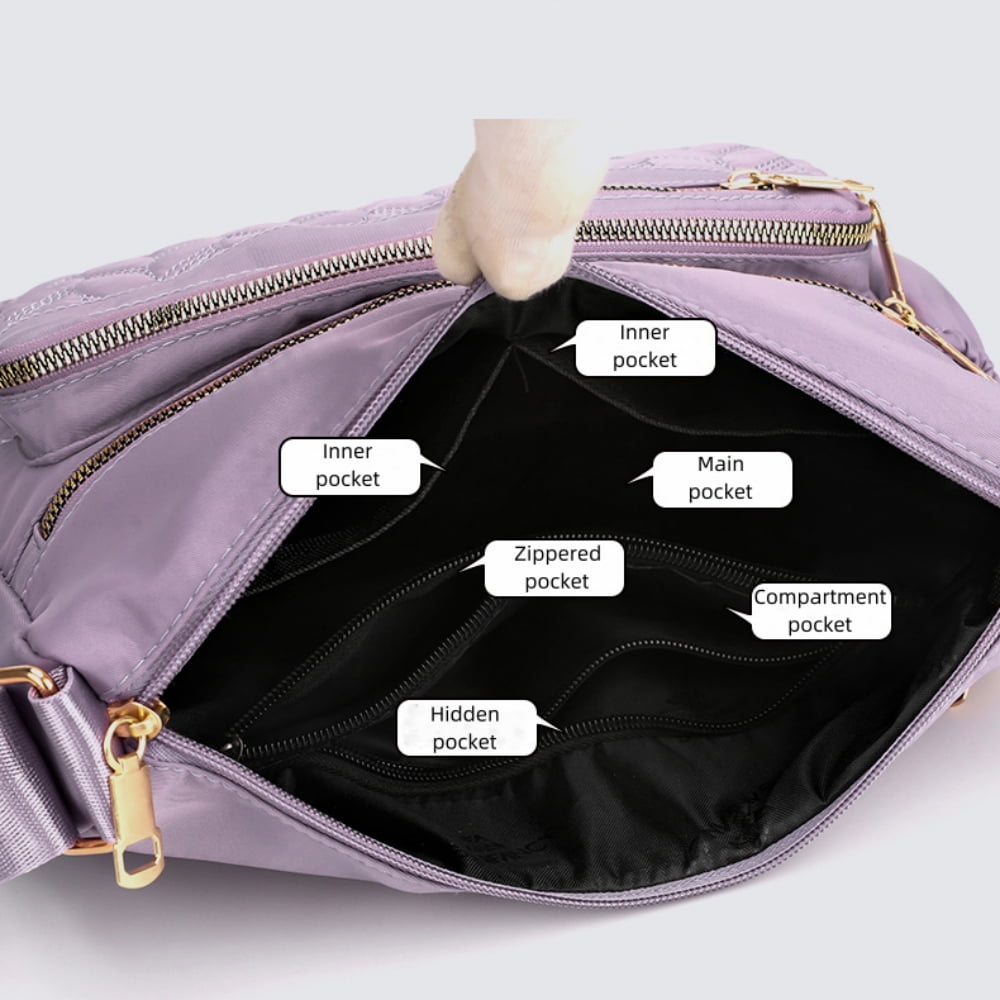 Tyethy Womens Crossbody Bag Nylon Lightweight Shoulder Bag Casual Handbag Purse for Women, Black