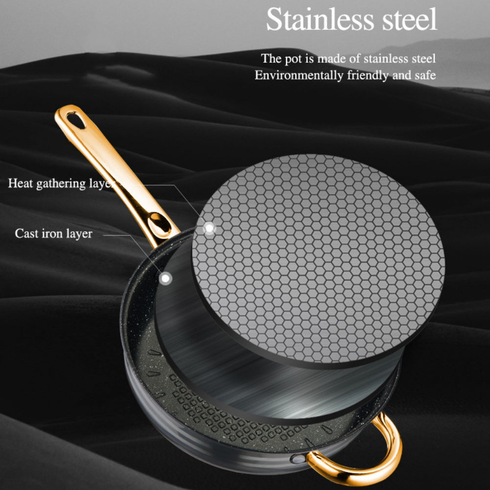 10" Frying Pan with Lid, Nonstick Hybrid Stainless Steel Deep Skillet Pan Saute Pan Kitchen Cookware Set for Cooking & Frying, 3 QT