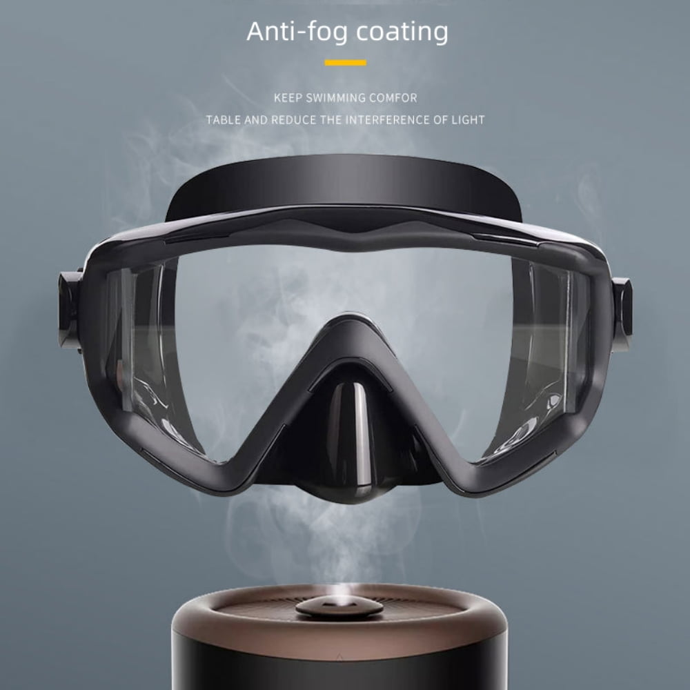 Tyethy Diving Goggles for Adult,Freediving Mask Anti-Fog Clear View Tempered Glass Swimming Mask with Nose Cover