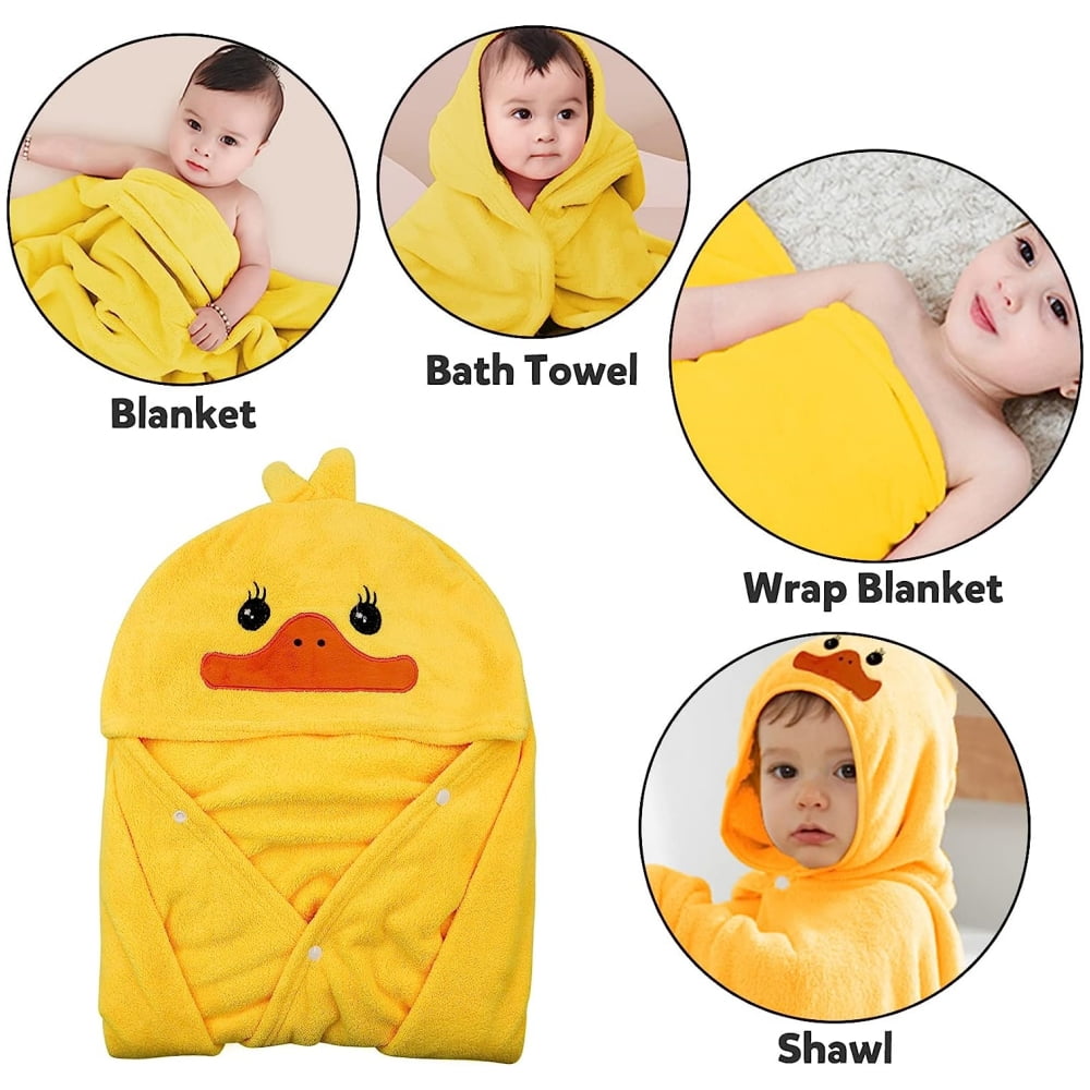 Hooded Baby Bath Towel, Ultra Soft Highly Absorbent Bathrobe Blanket Toddlers Shower Gifts for Boys Girls