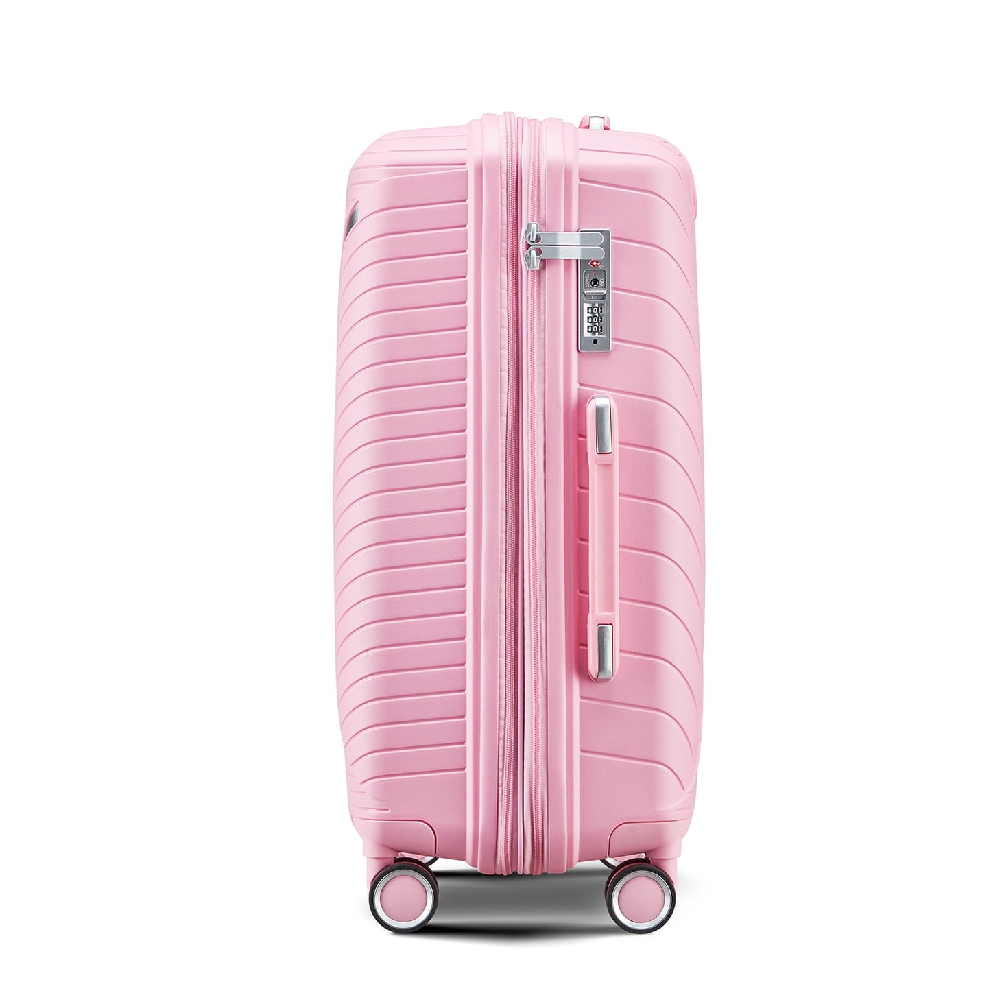 Luggage Sets 3 Pieces Expandable Suitcase Set PP Hardshell Travel Luggage with TSA Lock Spinner Wheels, Pink