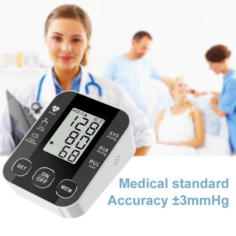 Blood Pressure Monitor Upper Arm BP Monitor LCD Display Blood Pressure Machine with Wide Range Cuff for Home Use