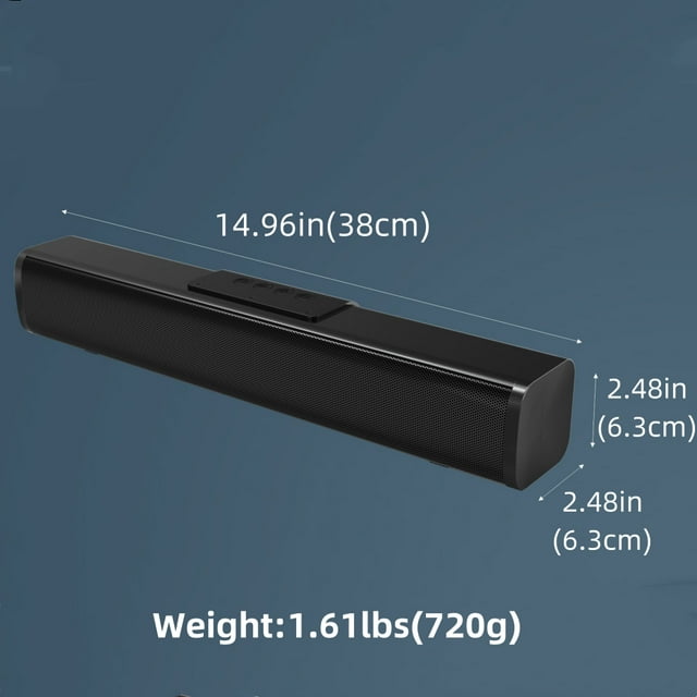 Sound Bars for TV, Wireless Bluetooth Speaker with RGB Lights, Mini Surround Soundbar Built-in Subwoofer for TV PC Phones Tablets